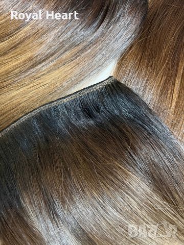 Три двойни реда естествена коса (клас Делукс JSP)| 48 см / 146 грама