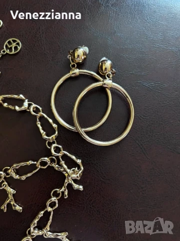 Колие Корал Позлата Двуредно НОВО+Обеци, снимка 4 - Колиета, медальони, синджири - 50682864