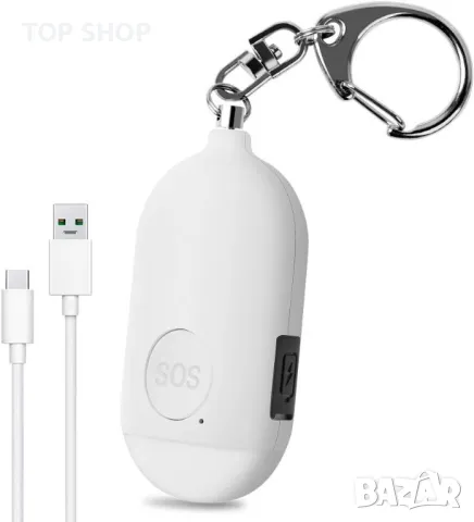 Лична аларма на Evershop 130dB USB акумулаторна, снимка 3 - Друга електроника - 48621017