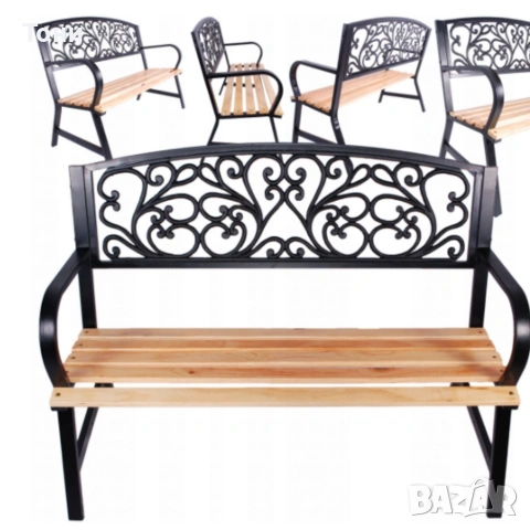 Елегантна градинска пейка GARDEN LINE – здрава болтова конструкция, снимка 5 - Градински мебели, декорация  - 54115601
