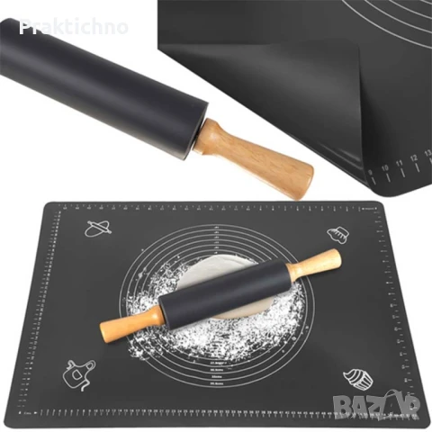 Силиконова подложка за тесто + точилка Ruhhy – комплект 70×50 см, снимка 1