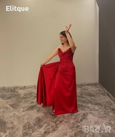 ⭐️Дълги сатенени рокли с цепка