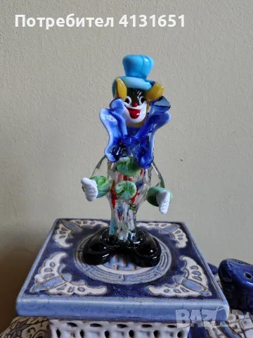 Клоун стъкло Мурано, снимка 2 - Статуетки - 50228170