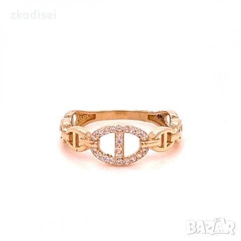 Златен дамски пръстен Hermes 2,05гр. размер:54 14кр. проба:585 модел:37710-5