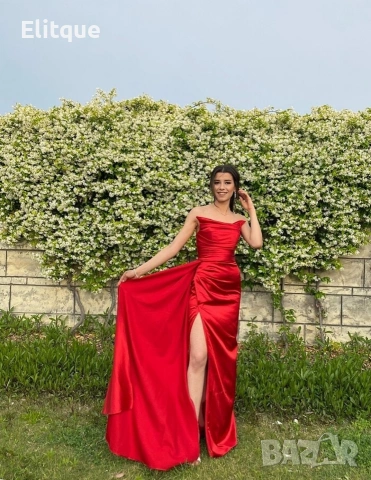 ⭐️Дълги сатенени рокли с цепка, снимка 4 - Рокли - 53195504