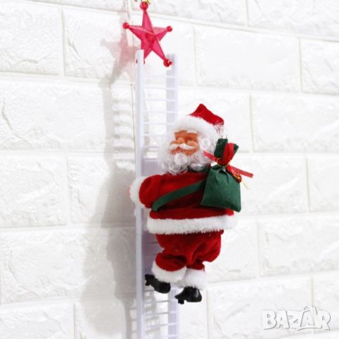 Електрическа играчка – катерещ се по стълба Дядо Коледа SD25, снимка 1 - Декорация за дома - 45839516