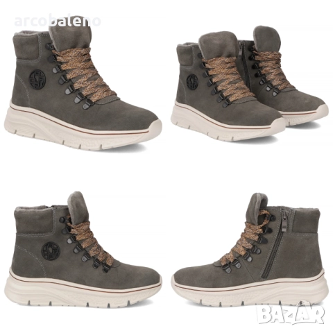 Дамски боти до глезена, изработени от естествен велур с декоративни връзки Grega, 2цвята , снимка 8 - Дамски боти - 52597732