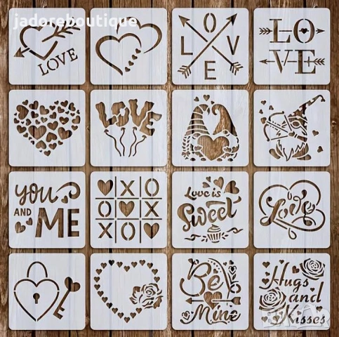 16 броя Шаблони Свети Валентин различни видове