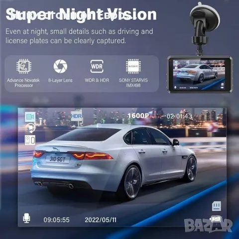 Даш камера Full HD WDR S7 с задна камера и карта 64G SD
2K камера с двойно табло за автомобили, снимка 4 - Аксесоари и консумативи - 50335934