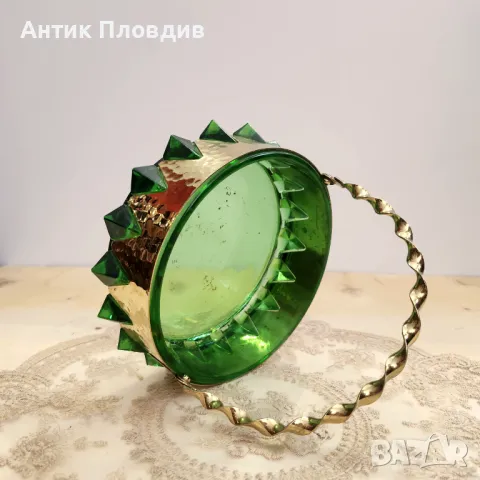 Винтидж ръчно изработена кристална кошница "Brama" с месингови акценти, снимка 14 - Декорация за дома - 49434831