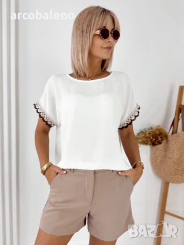 Дамска блуза с къси ръкави GENUA, 3цвята , снимка 13 - Тениски - 51022363