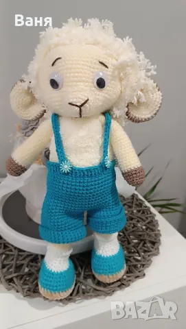 Ръчно плетена овца, снимка 3 - Кукли - 50364128