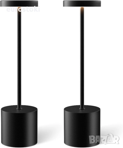 Комплект от 2 безжични LED настолни лампи, акумулаторни настолни лампи за закрито с батерия 5000mAh