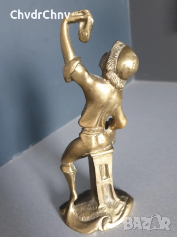 17см-2кг Capodimonte статуетка/Каподимонте бронзова фигура-декорация за каминен часовник, снимка 2 - Статуетки - 52896651