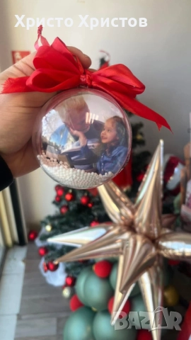 Персонализирана коледна топка със снимка – Топка/Сърце/Звезда, снимка 3 - Коледни подаръци - 52452717