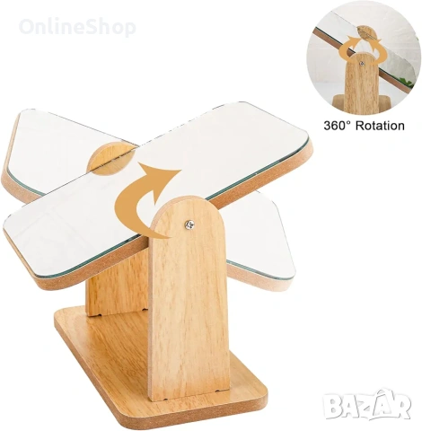 Козметично огледало, дърво, въртящ се дизайн, снимка 7 - Други стоки за дома - 53302707