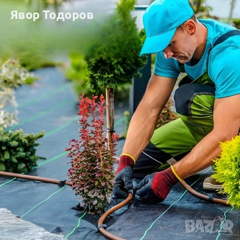 Черен агротекстил против плевели, 90г/м², UV защита, 1.1м х 50м, снимка 6 - Други - 53829310