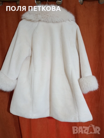 Ново бяло пухкаво палтенце, снимка 5 - Палта, манта - 52592275