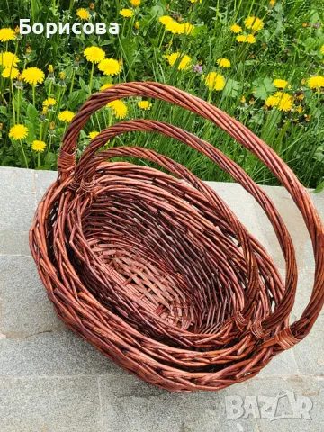 Овални кафяви плетени кошници, снимка 3 - Декорация за дома - 49942151