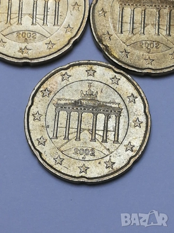 20 евро цента Германия-2002 г. букви A;D;J, снимка 4 - Нумизматика и бонистика - 53251511