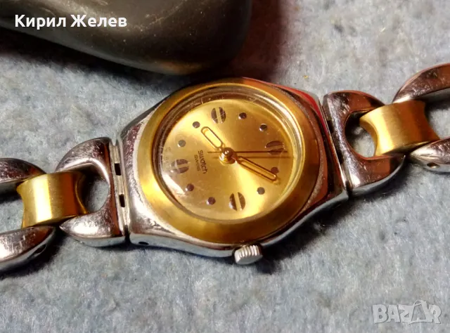 SWATCH AG 2001 SWISS Марков ШВЕЙЦАРСКИ КВАРЦОВ ЧАСОВНИК КРАСИВ СТИЛЕН БЛАГОРОДНА СТОМАНА 48699, снимка 15 - Дамски - 48075539