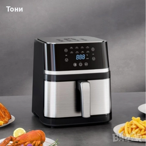 Електрически фритюрник с капацитет 10L – неръждаема стомана, 1350W, автоматично изключване, снимка 4 - Фритюрници - 53189977