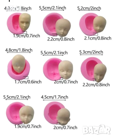 нежно Женско Дамско лице жена силиконов молд форма декорация торта фондан шоколад и др., снимка 3 - Форми - 32387216