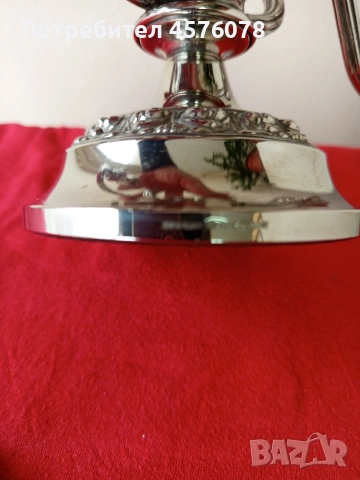 красив посребрен свещник с маркировка, снимка 3 - Антикварни и старинни предмети - 53672822