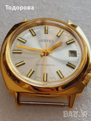 Стар швейцарски механичен часовник с позлата, никога неизползван, снимка 3 - Антикварни и старинни предмети - 46374927