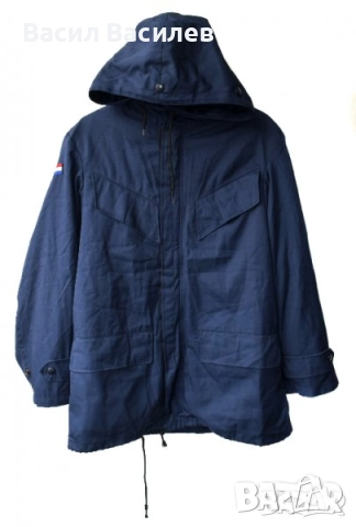 KLU Seyntex мъжко ватирано яке палто с подвижна подплата и качулка тъмно синьо, снимка 2 - Якета - 51934139