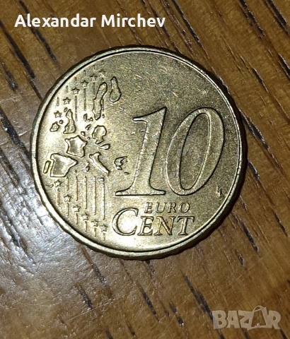 Италианска монета от 2002 F 10 цента, снимка 2 - Колекции - 53528329