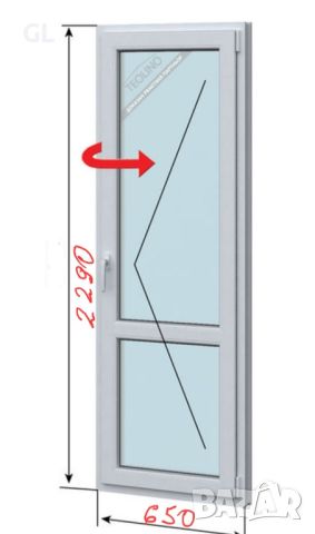 

PVC Балконска врата дясна 229/65, снимка 1 - Дограми - 45282334