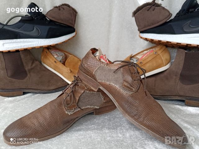 мъжки обувки от естествена кожа DANIEL HECHTER® MEN´S LEATHER LOW SHOES - COGNAC BROWN, N- 43 - 44, снимка 12 - Ежедневни обувки - 45543297