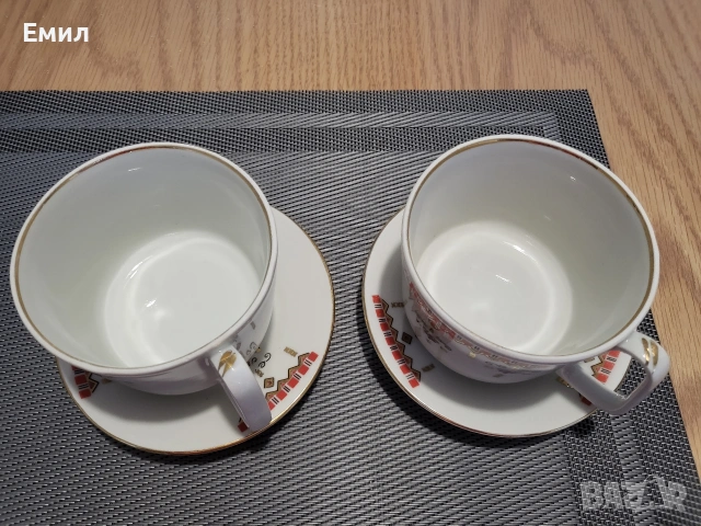 Лот чаши и чинийки ИЗИДА шевица , снимка 5 - Колекции - 53583473