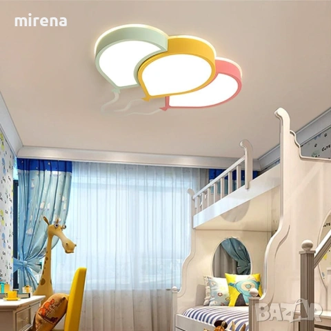 LED ЛЕД детски полилей лампа димируемо дистанционно балон, анимационен, снимка 5 - Лампи за таван - 53145108