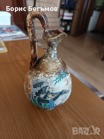 Древногръцка ваза-стомна, многоцветна, ръчно изработена, ръчно рисувана, снимка 3 - Антикварни и старинни предмети - 53986610