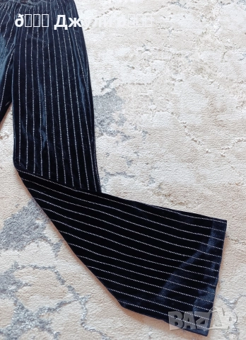 Моден бляскав панталон с широк крачол, снимка 7 - Панталони - 52903971