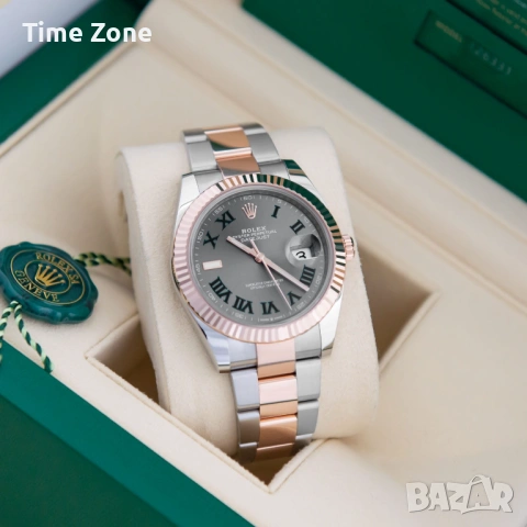 Rolex Datejust 41mm Two-Tone Rose Gold Wimbledon Dial Automatic Различни Варианти, снимка 2 - Мъжки - 54051793