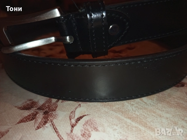 LUIGI LAMBERTO Нов Стилен Мъжки Колан Изцяло от Естествена Кожа 130см.