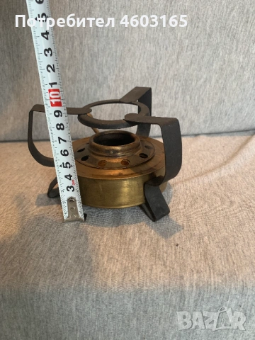  месингов котлон (примус или спиртник, снимка 6 - Антикварни и старинни предмети - 53223803