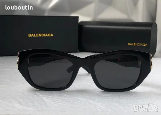 Balenciaga дамски слънчеви очила котка котешки очи черни бели зелени, снимка 7 - Слънчеви и диоптрични очила - 46947678