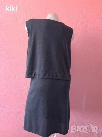 L/XL Сива еластична къса рокля (туника), снимка 4 - Рокли - 53828249