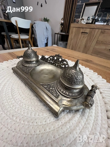 Стара колекционерска мастилница в стил art Nuevo., снимка 2 - Антикварни и старинни предмети - 54133516