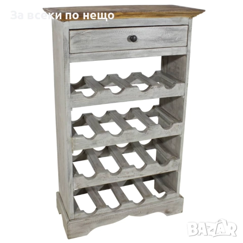 Стойка за вино, масивна регенерирана дървесина, 55х23х85 см Код P1114, снимка 2 - Етажерки - 51674183