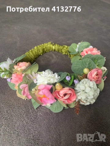 Диадема венец „ Летни цветя“, снимка 5 - Аксесоари за коса - 51201984