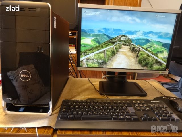 Геймърски компютър с монитор Dell XPS 8700 Intel i7-4790/RAM 16GB/SSD 256GB/AMD Radeon R9 270 2GB