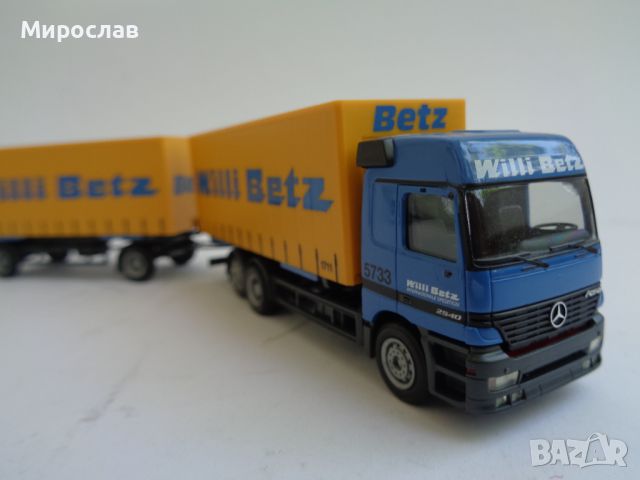 HERPA H0 1/87 MERCEDES ACTROS WILLI BETZ КАМИОН МОДЕЛ ТИР, снимка 5 - Колекции - 46567157