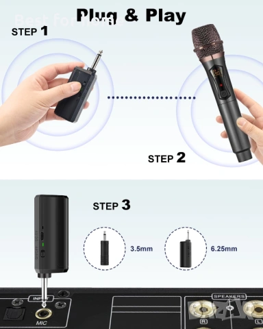 Безжични микрофони ALPOWL, метална динамична микрофонна система , снимка 6 - Микрофони - 53610507