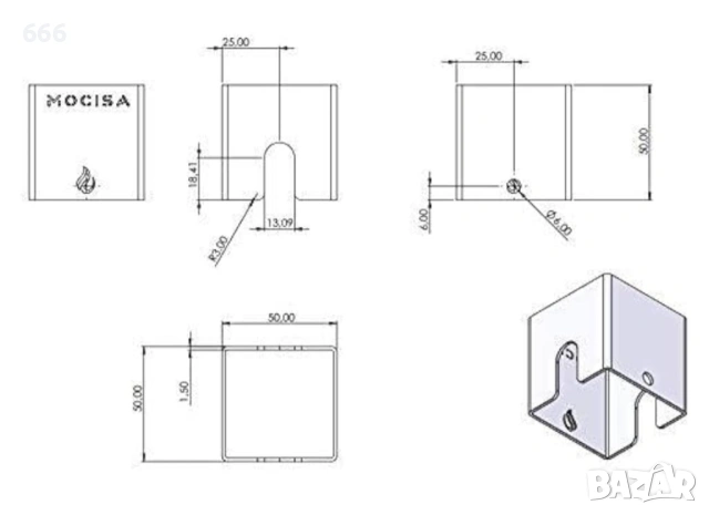 Комплект от 3 универсални дистанционни елемента от неръждаема стомана за барбекю, снимка 2 - Други стоки за дома - 53036253