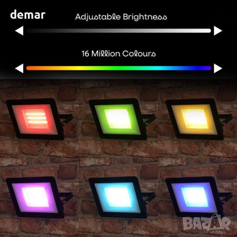 ValueLights Smart Outdoor Floodlight 50W, RGB прожектор с промяна на цвета, IP65, снимка 3 - Прожектори - 46295803